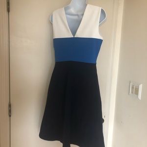 Lands End Blue Colorblock Dress
